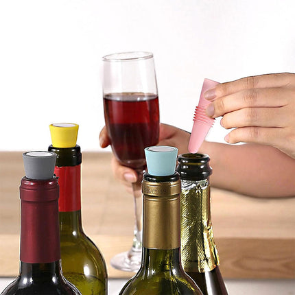 4 PCS Silicone Bottle Stoppers – Reusable Wine Beverage Sealer Bar Tool Set