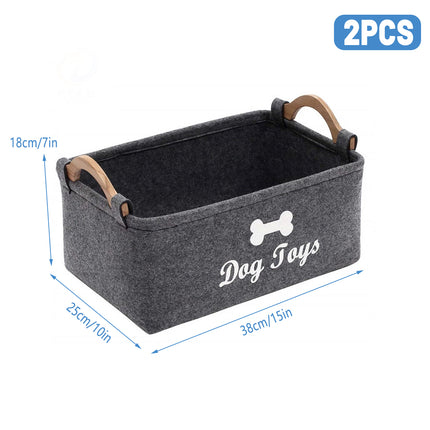 2pcs Felt Storage Baskets Desktop Organization Frames Home Office Organizer