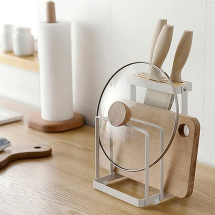 Chopping Board and Knife Holder Rack Kitchen Organizer Shelf Stand Lid Storage