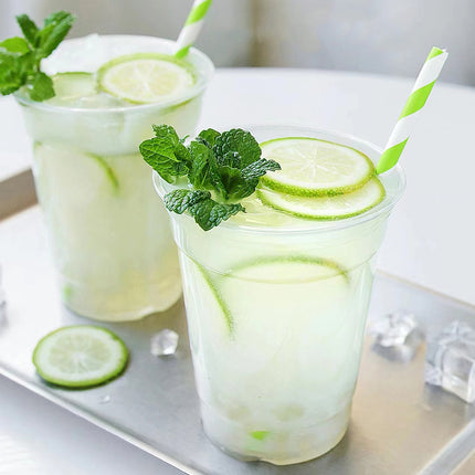 250 Sets Transparent Drinking Cups with Lids 400ml Food-safe for Drinks Takeaway
