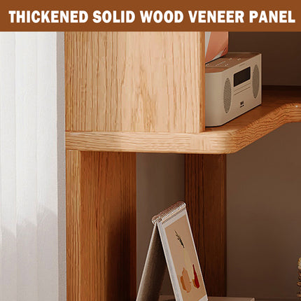 Solid Wood Corner Bookshelf for Home Floor Storage Shelf Sturdy Space Saving