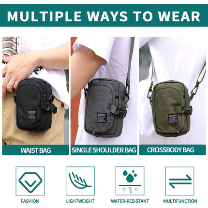 Multi Functional Shoulder Crossbody Bag Coin Purse Water Resistant Daily Use