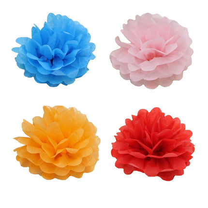 Decorative Paper Flower Balls 10pcs Party Hanging Pom Pom Wedding Event Decor