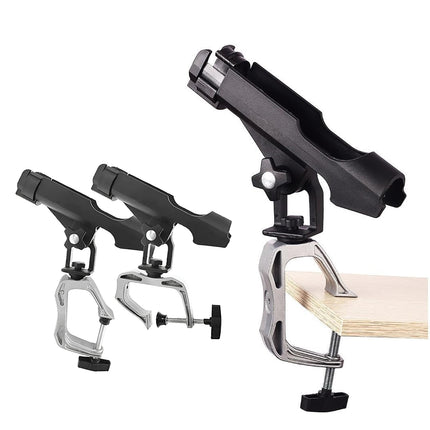Adjustable Rotating Fishing Rod Holder Mount for Kayak Canoe Boat Rail Clamp