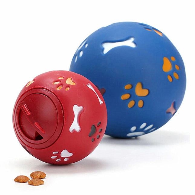 7.5cm Dog Pet Fun Tough-Treat Ball Tumbler Mental Food Dispenser Feeder Puzzle Toy