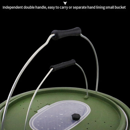 Portable Double Live Fish Bucket Breathable Fish Storage Container for Fishing