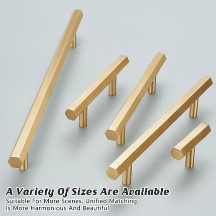 Gold Wardrobe Door Handle Modern Simple Hexagonal Long Pull for Cabinet Drawer