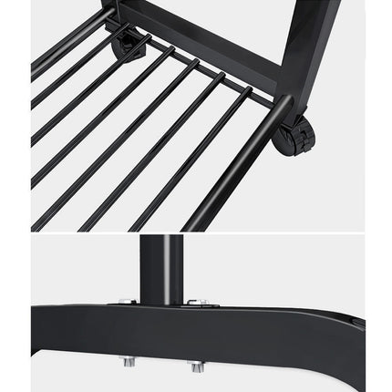 Double Row Floor-Standing Clothes Rack Space Saving for Bedroom Clothes Storage