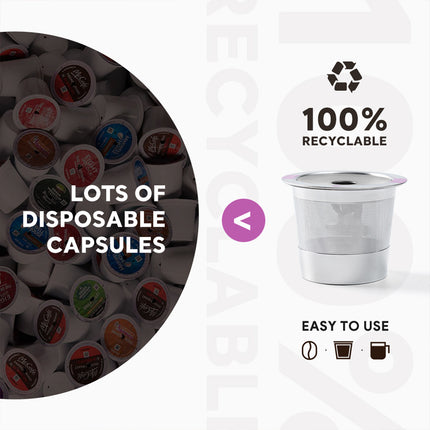 2 Pack Stainless Steel K-Cups Coffee Pod Filters Reusable Durable For Cafe