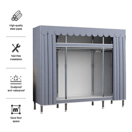 Simple Wardrobe Closet Storage Organizer Durable Steel Dust-Proof Easy to Use