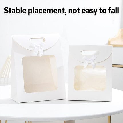 24PCS Bow Flap Tote Bag Reusable Shopping Carry Bag Gift Party Packaging Bag