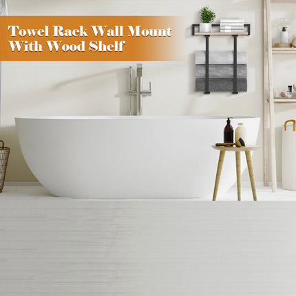 Wall Mounted Bathroom Towel Rack Storage Shelf Multifunctional Holder For Towels