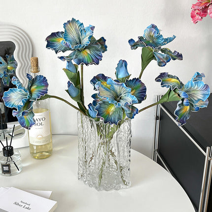 6PCS Artificial Iris Flowers PU Material Durable for Home Wedding Party Decor