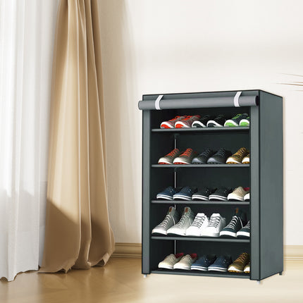 5-Tier Simple Dustproof Shoe Rack Cabinet Space-Saving Easy Assembly Sturdy