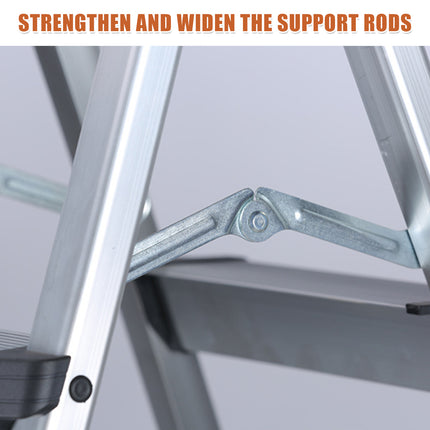 Aluminium Folding Step Ladder Double Sided 4 or 6 Step Portable 150kg