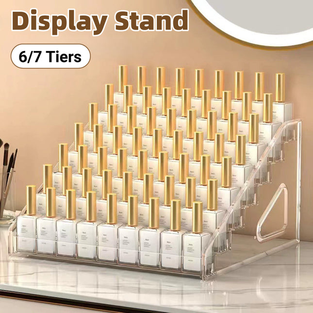 6/7 Layer Nail Polish Storage Box Multi Layer Clear Display Rack Organizer Stand