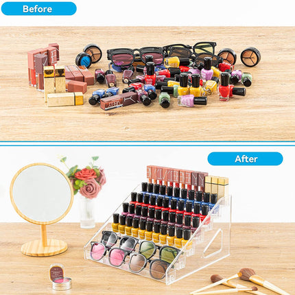 6/7 Layer Nail Polish Storage Box Multi Layer Clear Display Rack Organizer Stand