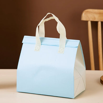 50PCS Blue Takeaway Packaging Bags with Handles and Self-Adhesive Seal