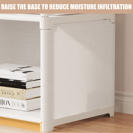 Simple Bookshelf Storage Rack with Dust Proof Curtain for Bedroom Living Room