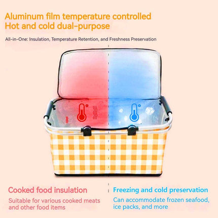 Foldable Picnic Basket Outdoor Camping Carrying Basket Portable Food Storage