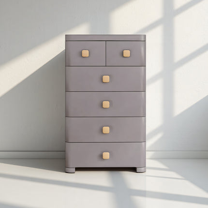 Plastic Multi Layer Drawer Cabinet Five Tier Bedroom Storage Organizer Space Saving