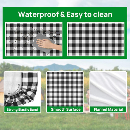 Durable Waterproof 3pcs Outdoor Patio Picnic Tablecloth Cover Set for BBQs