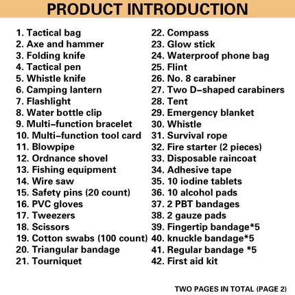 Outdoor Camping Multi Function Survival Supplies Tool Set Hiking Emergency Tool