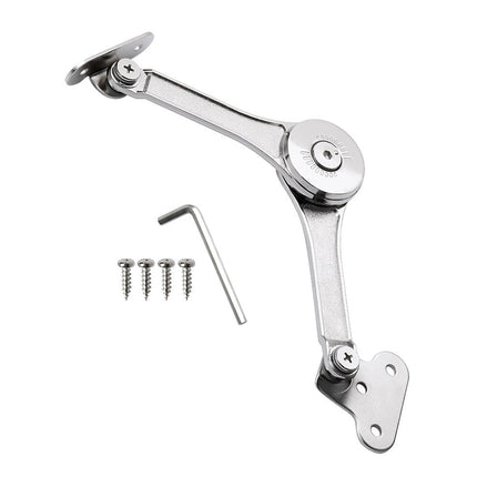 2 PCS Folding Lid Lift Up Stay Support Buffer Stop Hinge Silver With Soft-Close