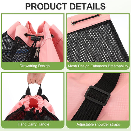 Mesh Drawstring Backpack Lightweight Sports Bag for Gym Swimming Beach Use