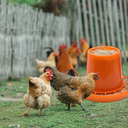 Chicken Feeder Trough Food Bowl Feed Pail Large Capacity for Poultry Coop Farm