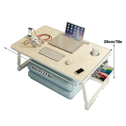 Foldable Bed Desk Portable Small Table Laptop Stand for Bedroom Sofa Study