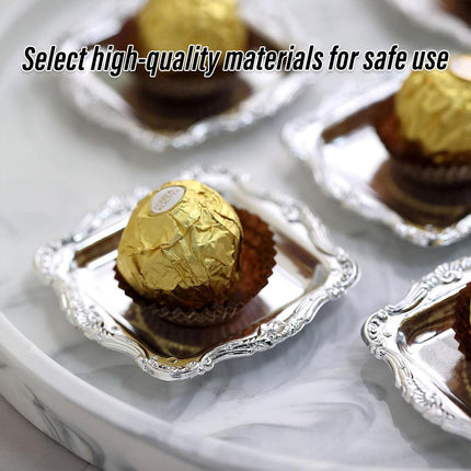 Plastic Square Plates 12pcs Small Reusable Serving Dishes for Party Dinner