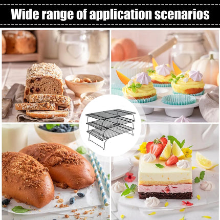 3-Tier Cake Stand Foldable Carbon Steel for Baking Display Party Dessert Serving