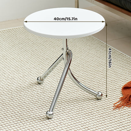 Stainless Steel Living Room Round Side Table Sturdy Construction Space Saving