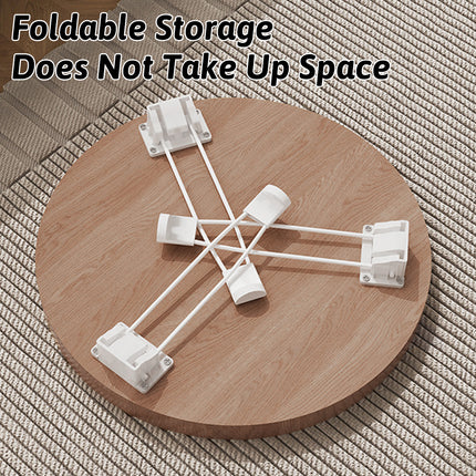 Folding Round Side Table with Carbon Steel Legs and Waterproof Top