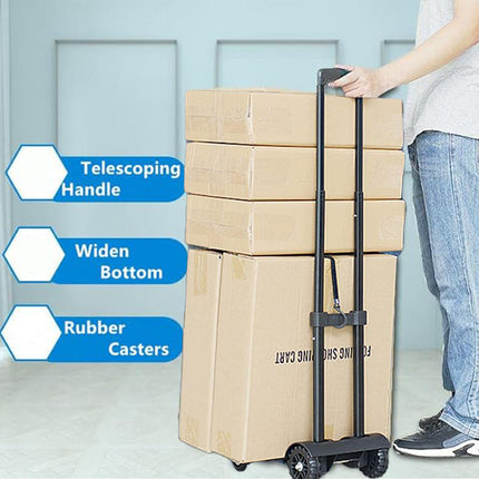 Foldable Shopping Trolley Cart Portable Luggage Carrier For Travel Grocery Use