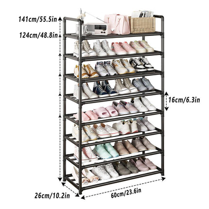 8 Tier Shoe Rack Large Capacity 24 Pair Tall Shoe Organizer Sturdy Storage