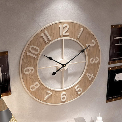 Living Room Wooden Clock Home Silent Clock Wall Mounted For Home Decoration