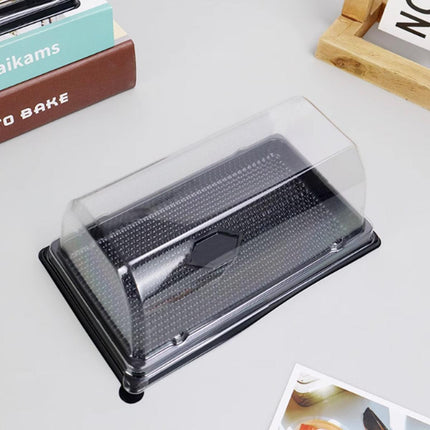 100pcs Transparent Long Arch Cake Box Baking Bread Omelet Packaging Container