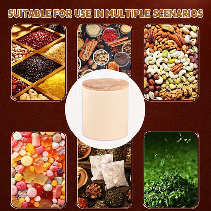 10PCS Round Tea Coffee Bean Packaging Paper Can with Wooden Lids for Storage Use