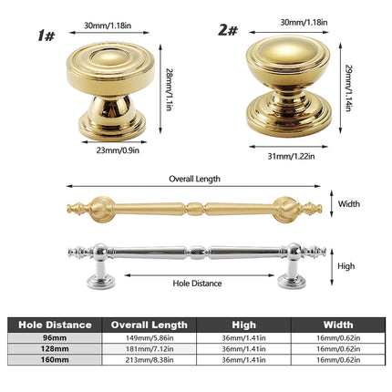French Light Luxury Wardrobe Handle All Copper Cabinet Door Pull for Furniture