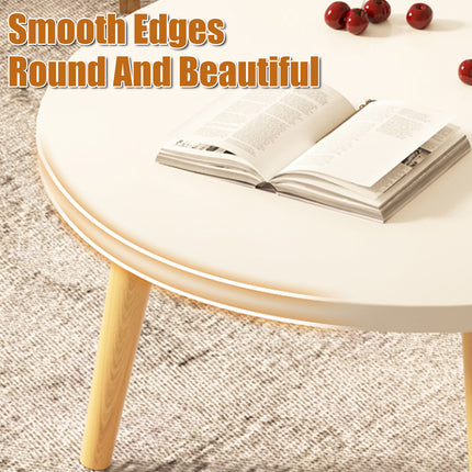 50x30cm Round End Table 1-Tier Side Table Small Coffee Table For Living Room
