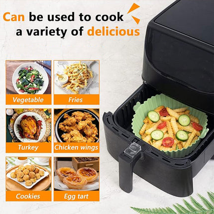 2PCS Silicone Air Fryer Baking Pan Round Household Tray Reusable Non Stick