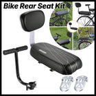 Bike Rear Seat Kit Set Carrier Cushion Backrest Footrest Safe for Bicycle Use