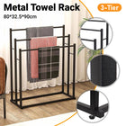 3 Bar Metal Floor-Standing Towel Rack 80x32.5x90cm Durable for Bathroom Bedroom