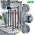 3 Bar Metal Floor-Standing Towel Rack 46x26x86cm Durable for Bathroom Bedroom