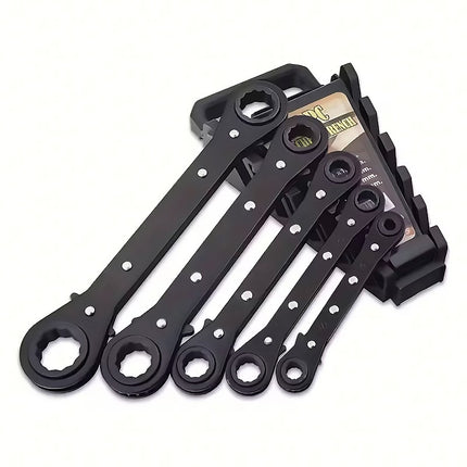 5PCS Double Head Quick Release Ratchet Wrench Set Durable for Garage Tool Kit