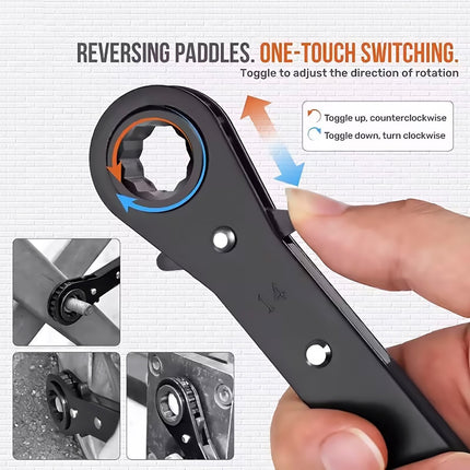 5PCS Double Head Quick Release Ratchet Wrench Set Durable for Garage Tool Kit