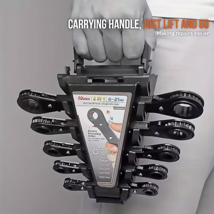 5PCS Double Head Quick Release Ratchet Wrench Set Durable for Garage Tool Kit