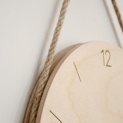 Creative Fashionable Log Wall Clock Natural Wood Colour Silent for Home Decor